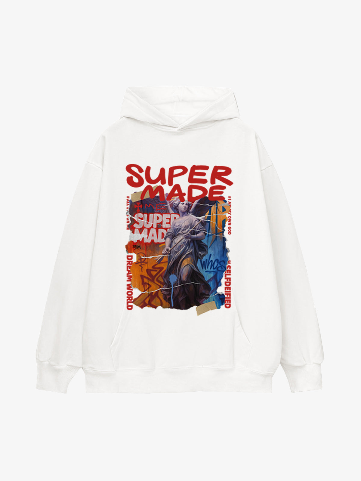 Street Araffiti Cllage Sculpture Hooded Sweatshirt 