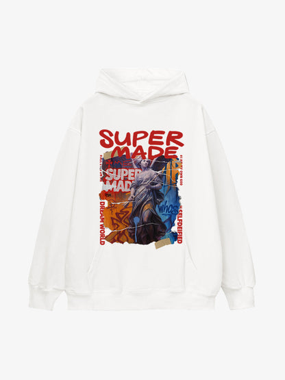 Street Araffiti Cllage Sculpture Hooded Sweatshirt 