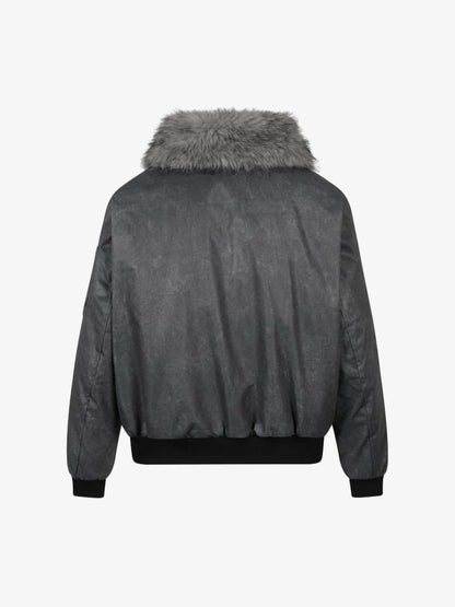Winter Warmth Bomber Jacket with Faux Fur Collar - Stylish and Cozy Outerwear for Men 