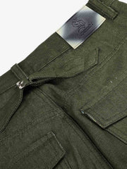 Button Detail Patchwork Jeans
