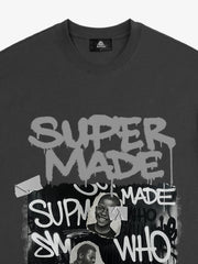 Streetwear Graffiti Character Collage Graphic T-Shirt 