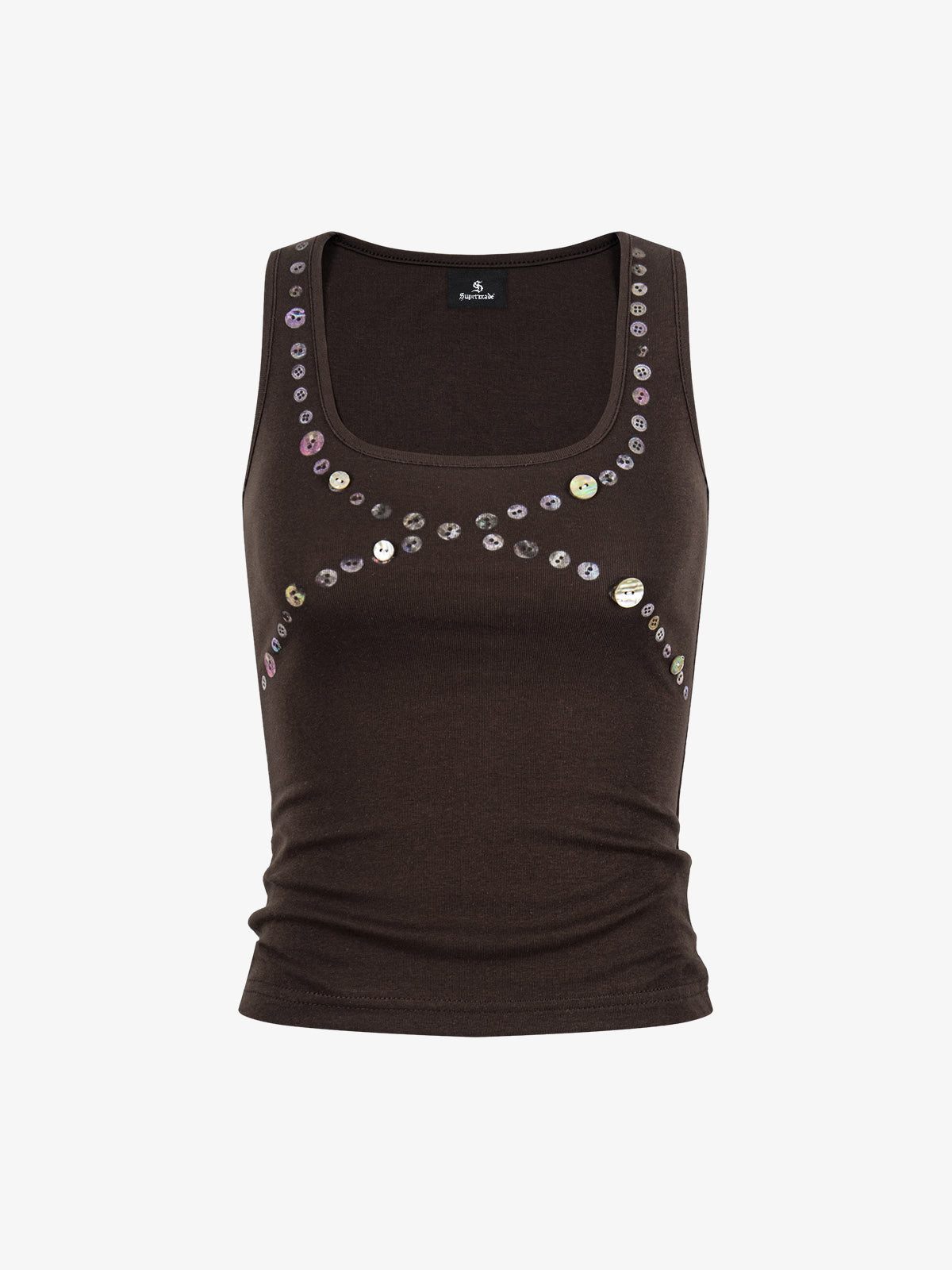 Thesupermade Button Detail Slim Tank Top