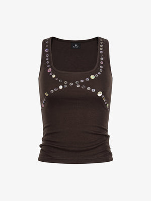 Thesupermade Button Detail Slim Tank Top