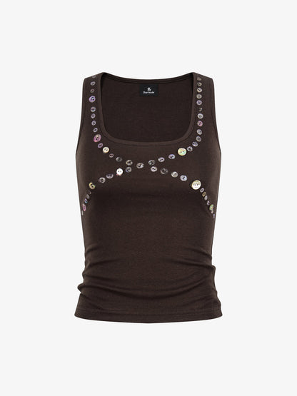 Thesupermade Button Detail Slim Tank Top