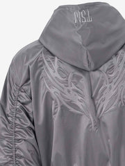 Embroidered Quilted Hooded Windbreaker Jacket