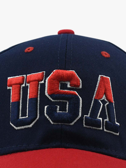 Cappellino da baseball bicolore con ricamo USA