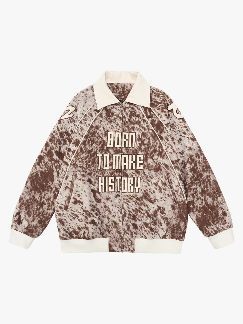 Retro Statement Snow Leopard Fleece Jacket 