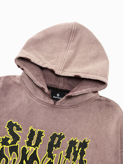 Original SPMD Letter Print Cotton Hoodie 