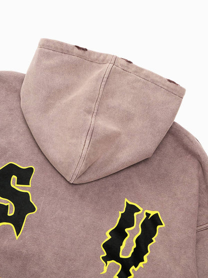 Original SPMD Letter Print Cotton Hoodie 