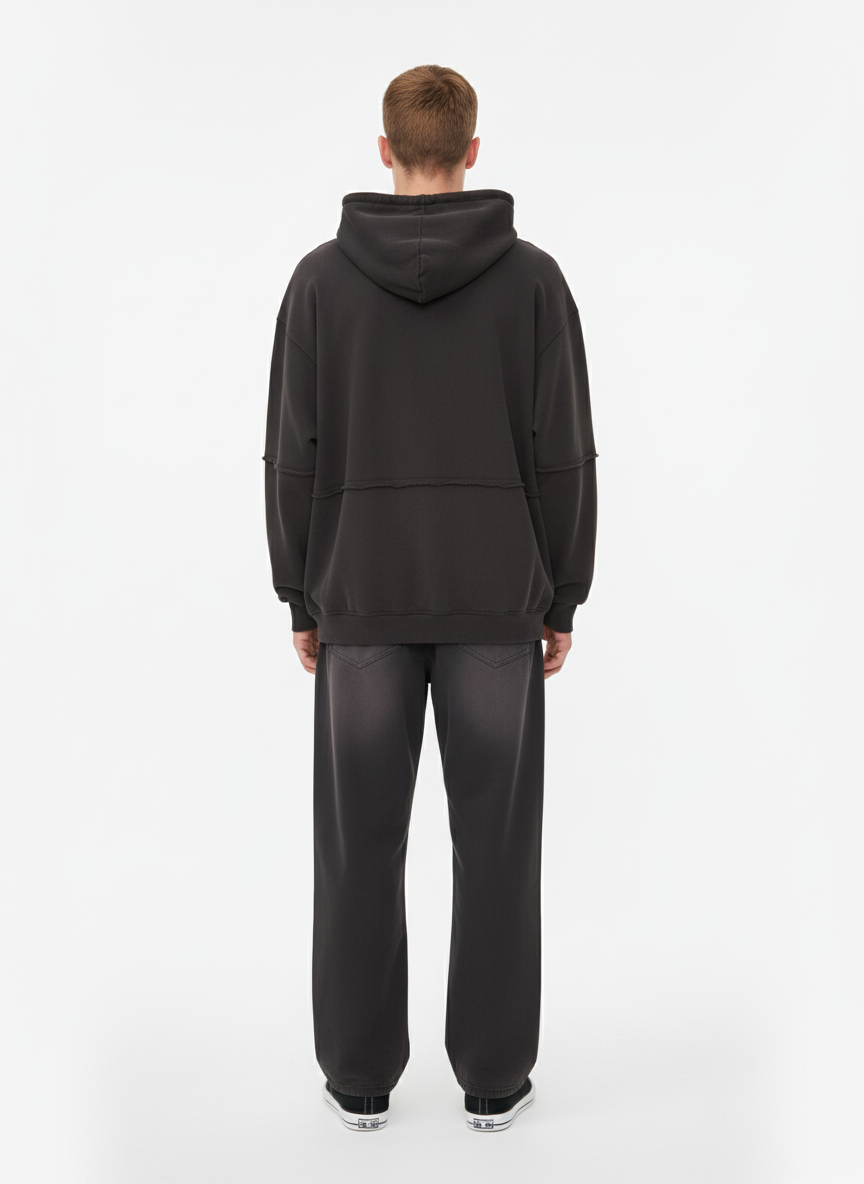 Original Washed & Ripped Skull Cardigan Cotton Hoodie Set 