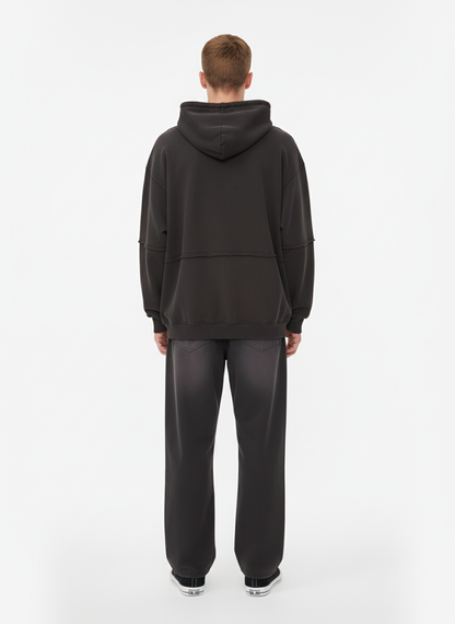 Original Washed & Ripped Skull Cardigan Cotton Hoodie Set 