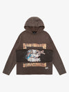 Distressed Thorn Destruction Painting Hooded Sweatshirt 