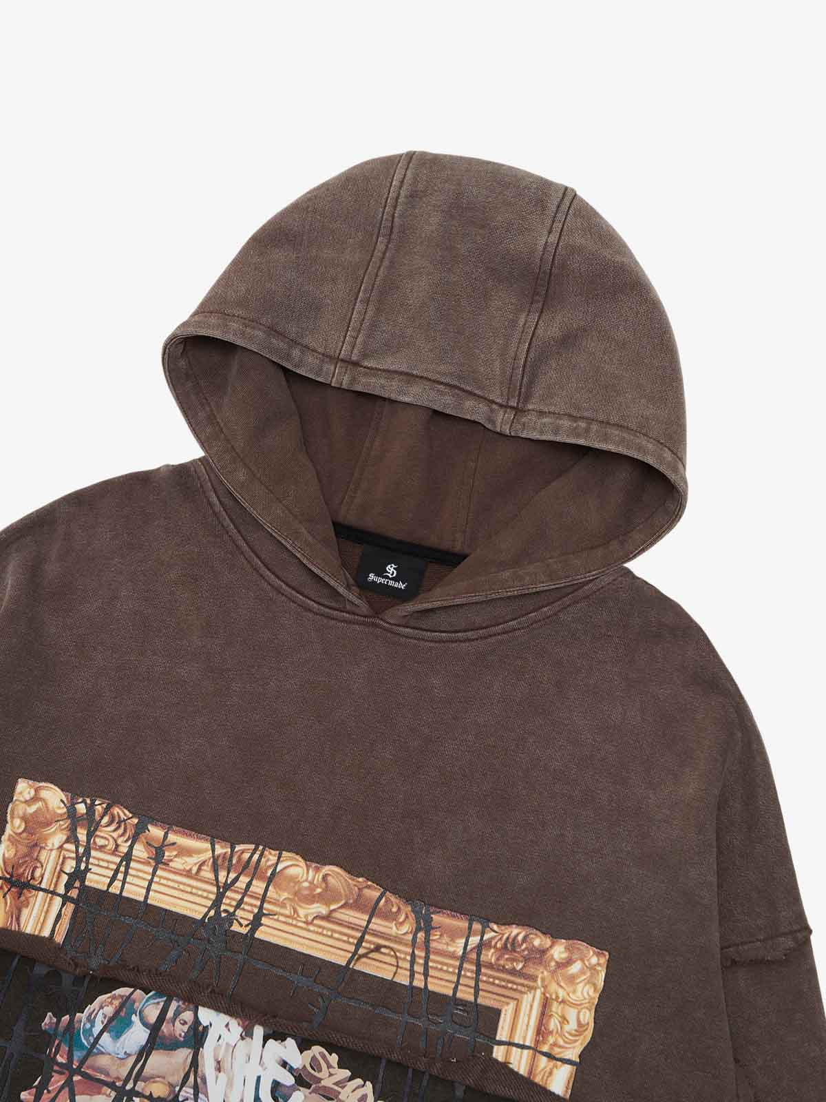 Distressed Thorn Destruction Painting Hoodie 