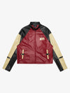 Original Contrast Color Leather Jacket 