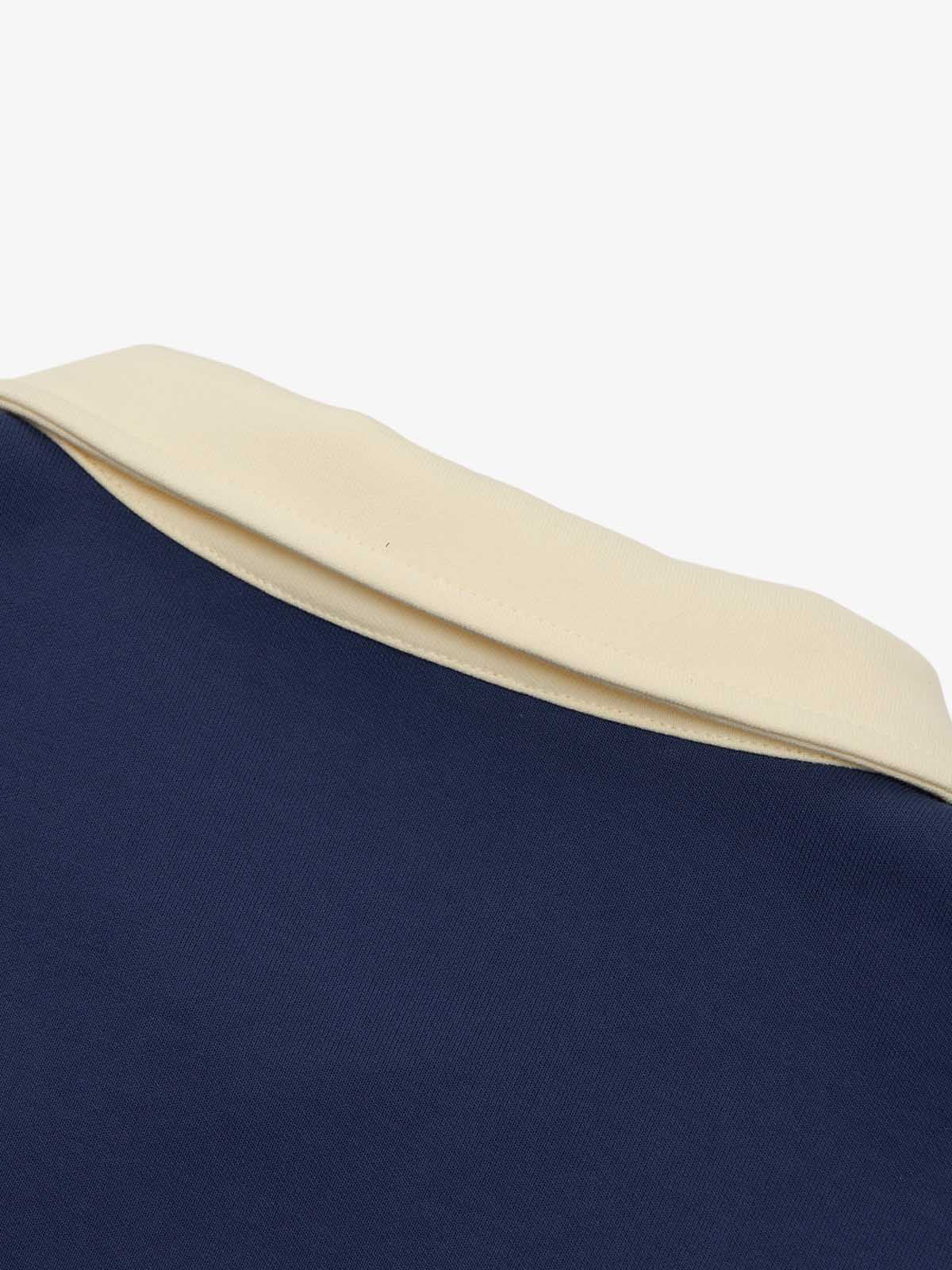 Original Racing Style Print Lapel Sweatshirt 