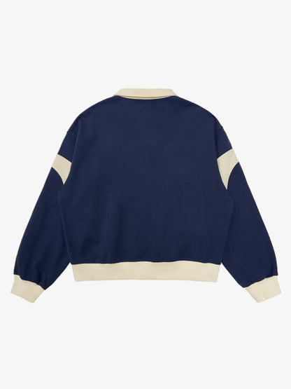 Original Racing Style Print Lapel Sweatshirt 