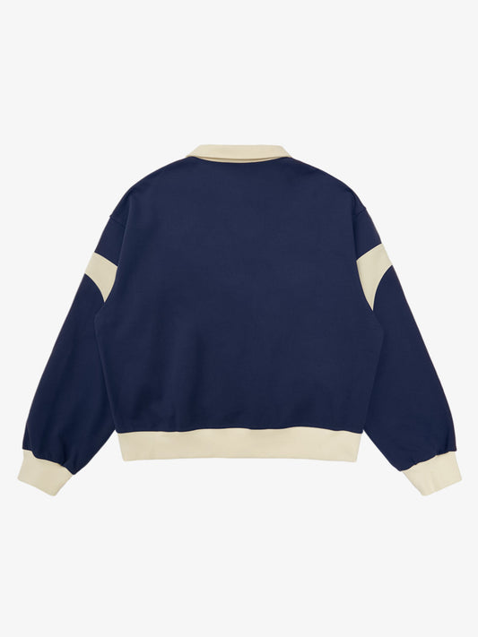 Original Racing Style Print Lapel Sweatshirt 