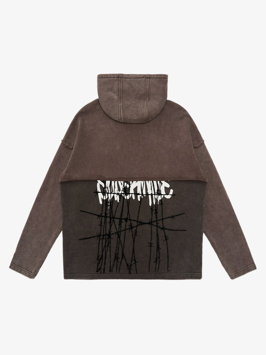 Distressed Thorn Destruction Painting Hooded Sweatshirt 