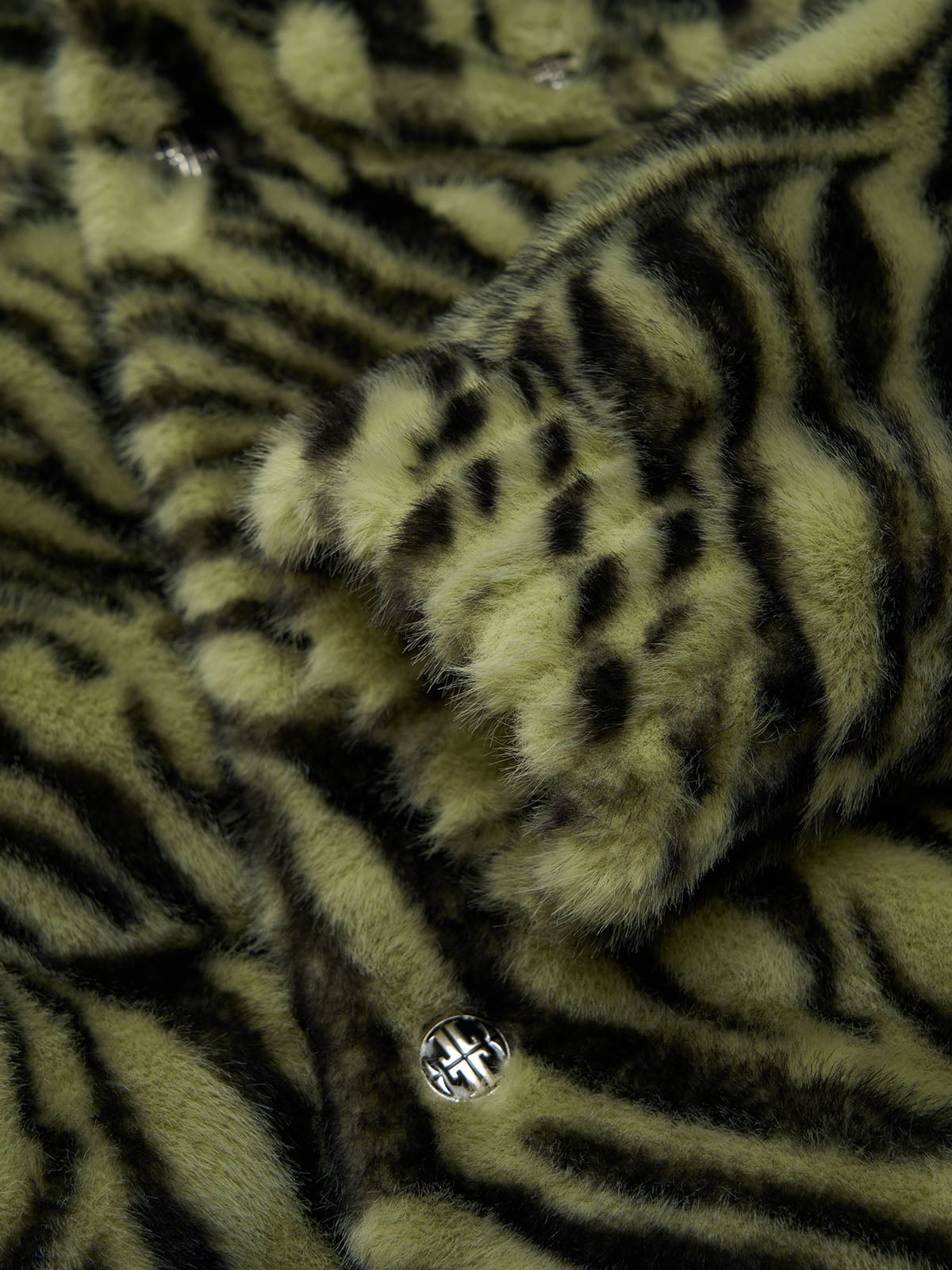 Vintage Striped Fur Thick Fleece Jacket 