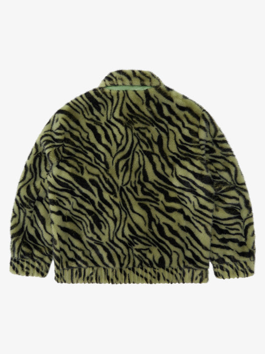 Vintage Striped Fur Thick Fleece Jacket 