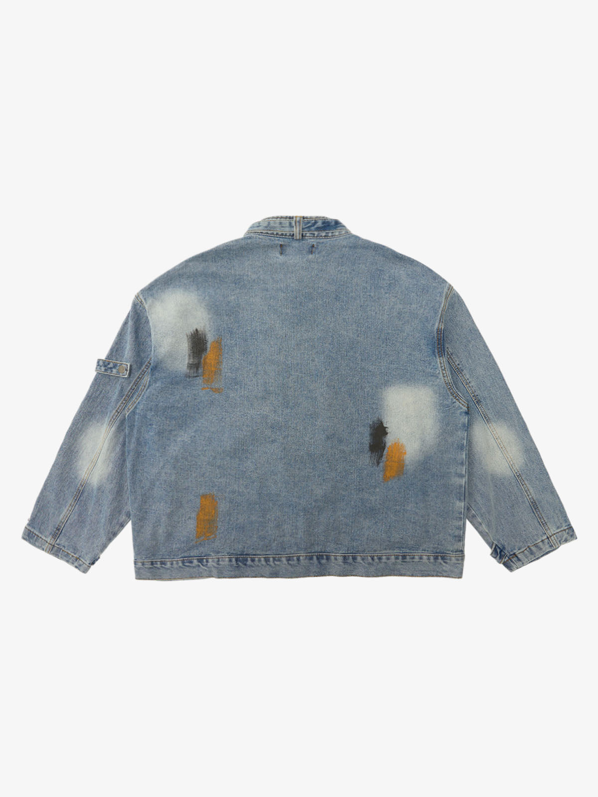 Retro Street Floral Embroidery Washed Zipper Denim Jacket 