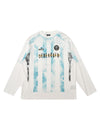 Retro Mottled Striped Badge Print Long Sleeve T-Shirt 