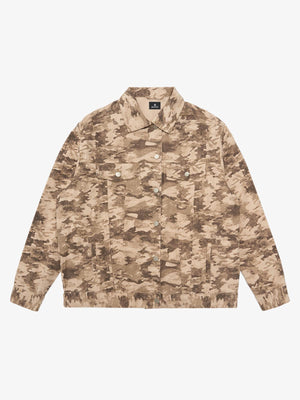 Camouflage Multi-Pocket Work Denim Jacket 