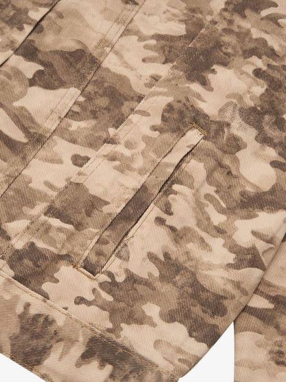 Camouflage Multi-Pocket Work Denim Jacket 