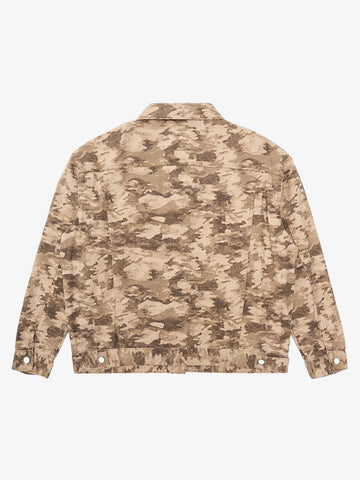 Camouflage Multi-Pocket Work Denim Jacket 