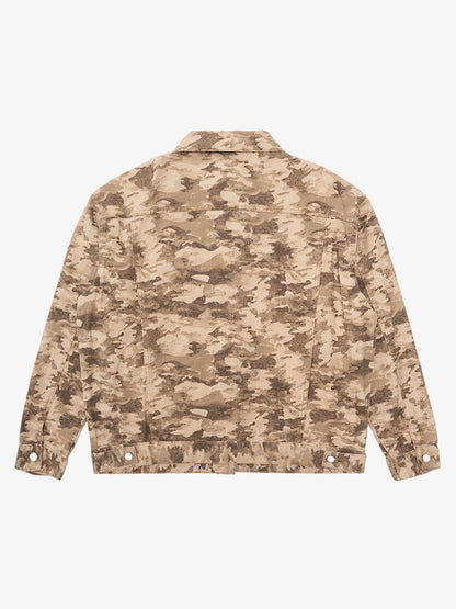 Camouflage Multi-Pocket Work Denim Jacket 