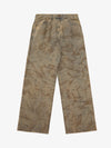 Vintage Washed Distressed Copper-Dyed Jeans 