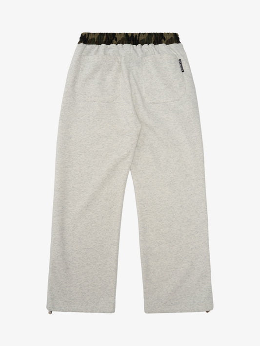 Camouflage Patchwork Contrast Color Lettering Fleece Sweatpants 
