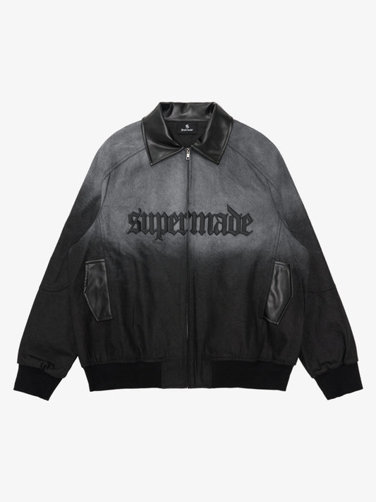 Original 3D Letter Embroidered Bomber Jacket 