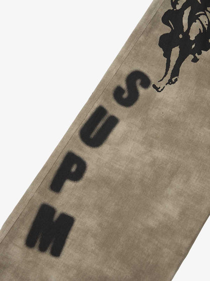 Original Large Cross Angel Print Distressed Jeans 