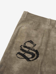 Original Large Cross Angel Print Distressed Jeans - 2552 