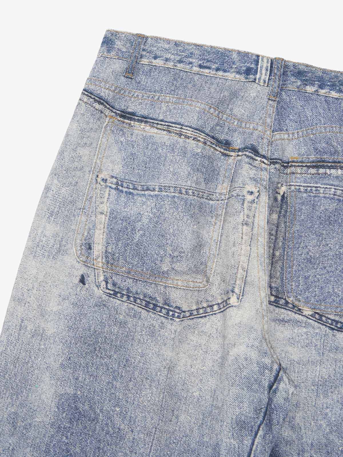 Frame Cross Print Denim Jeans - 2554 