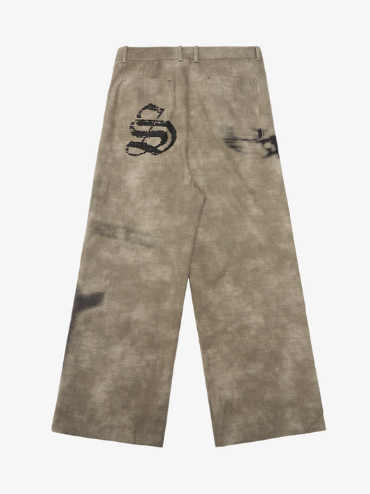 Original Large Cross Angel Print Distressed Jeans 