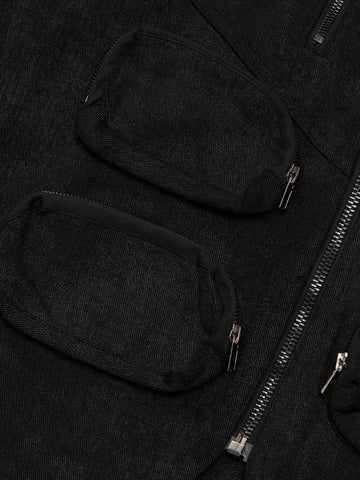 Heavy-Duty Multi-Pocket Multi-Zipper Vest 