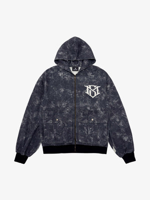 Original Oversized Denim Hoodie And Shorts Set 