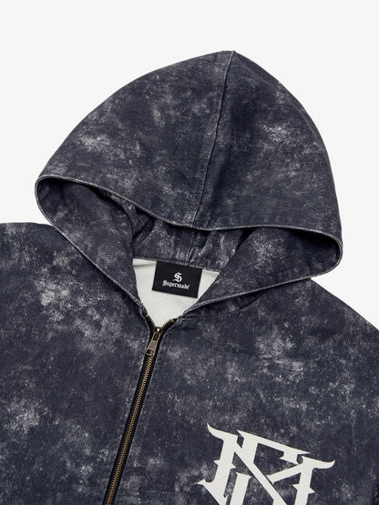 Original Oversized Denim Hoodie And Shorts Set 