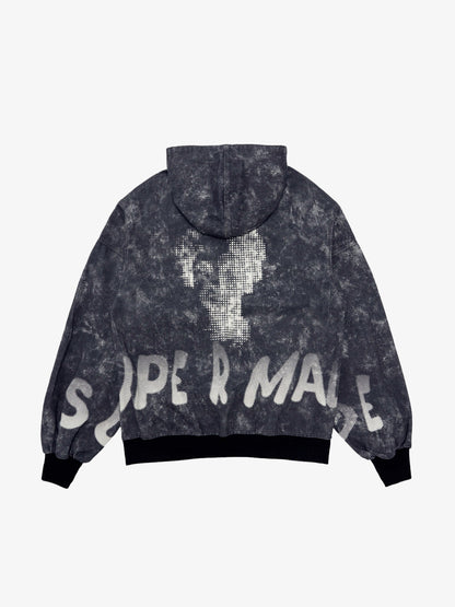 Original Oversized Denim Hoodie And Shorts Set 