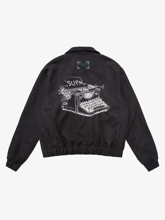 Original Retro Print Suede Bomber Jacket 