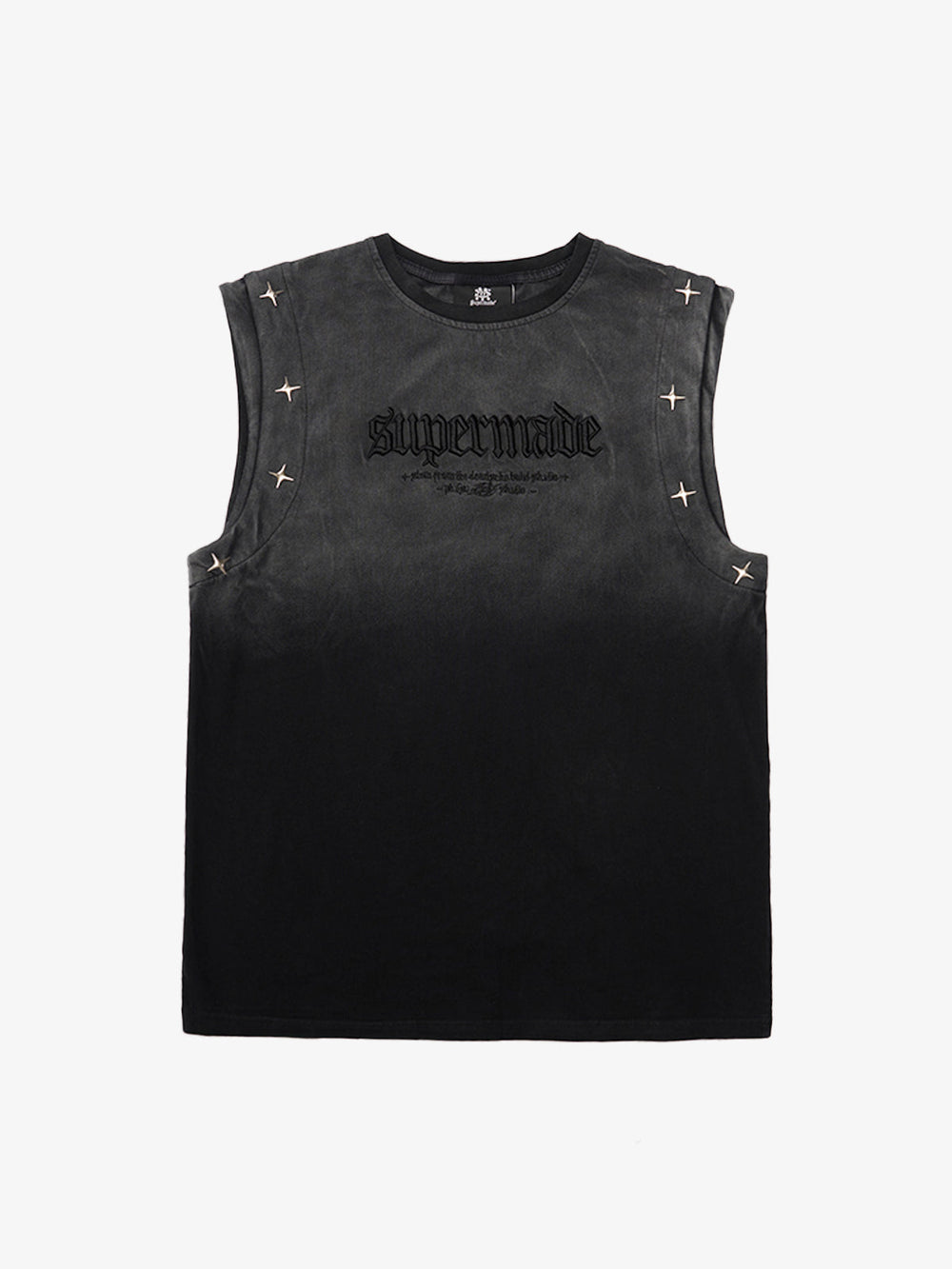 Jersey Knit Gradient Embroidered Stars Tank Top - 2461 