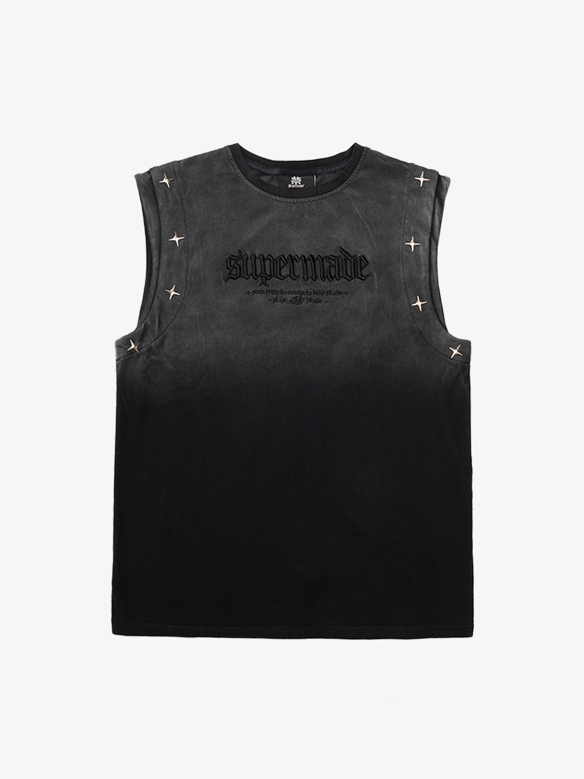 Jersey Knit Gradient Embroidered Stars Tank Top 2461