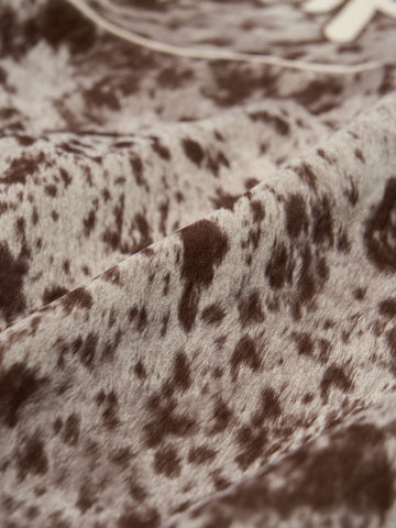 Retro Statement Snow Leopard Fleece Jacket 