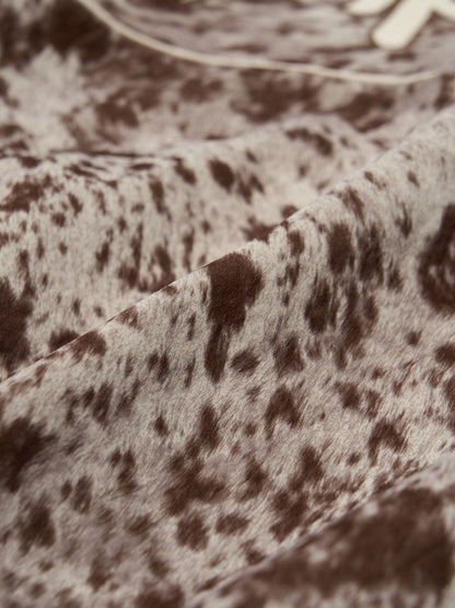 Retro Statement Snow Leopard Fleece Jacket 