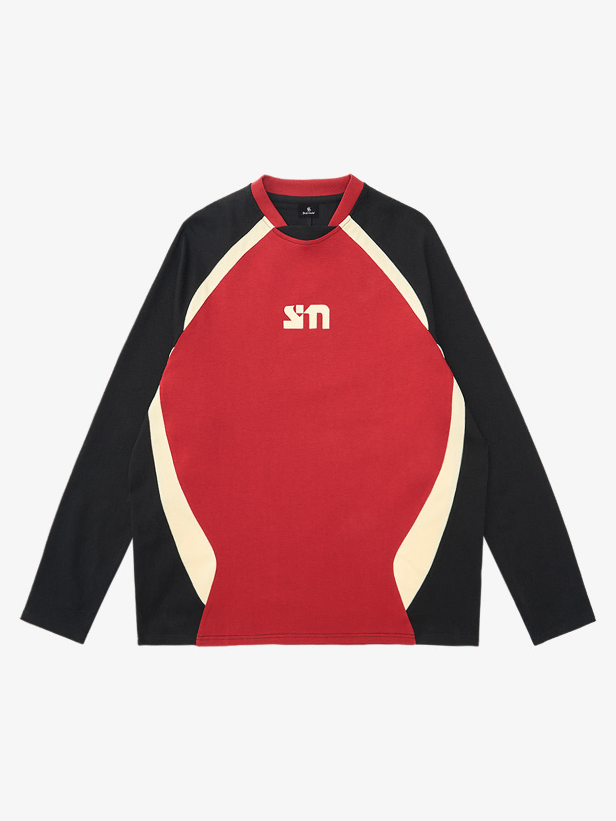 Original Retro Contrast Color Long-Sleeved T-Shirt 