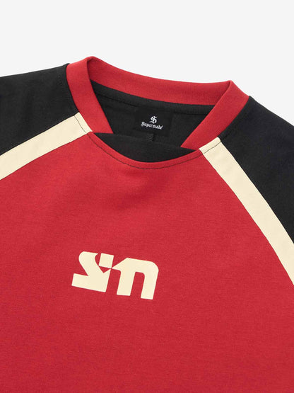 Original Retro Contrast Color Long-Sleeved T-Shirt 