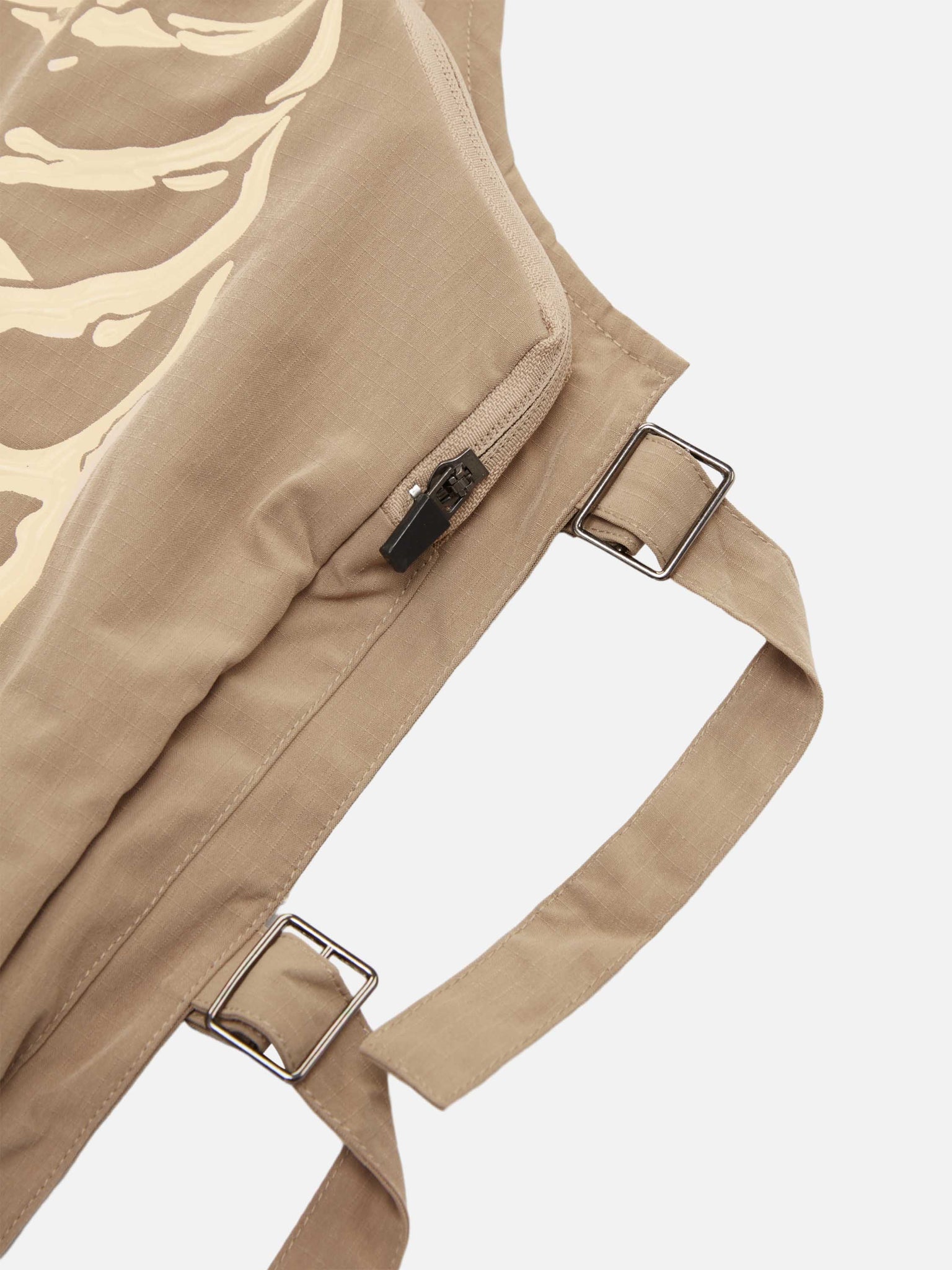 Thesupermade Skeleton Print Padded Cargo Vest -1201