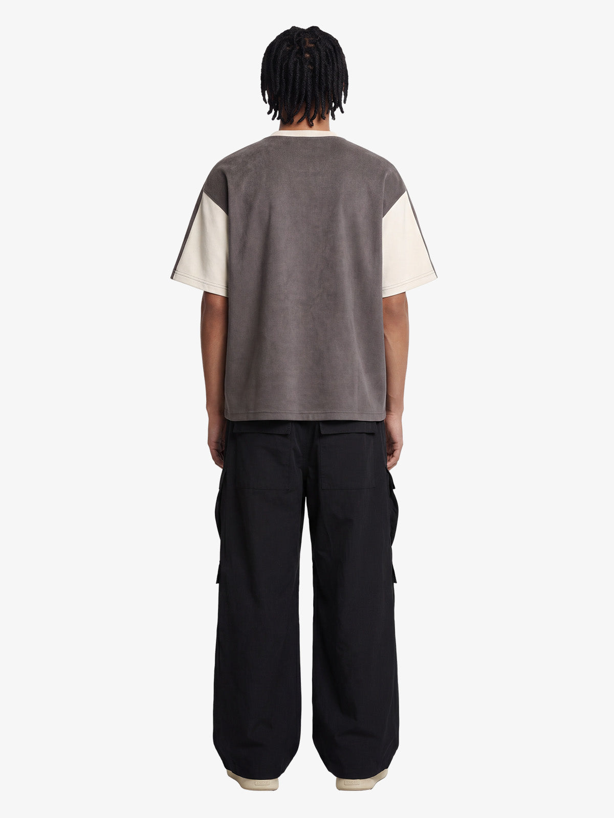 Jersey Deconstructed Contrast Color Stitching Print T-shirt - 2407 